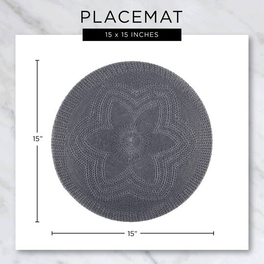DII® 15" Round Natural Fringe Woven Placemat Set, 6ct.